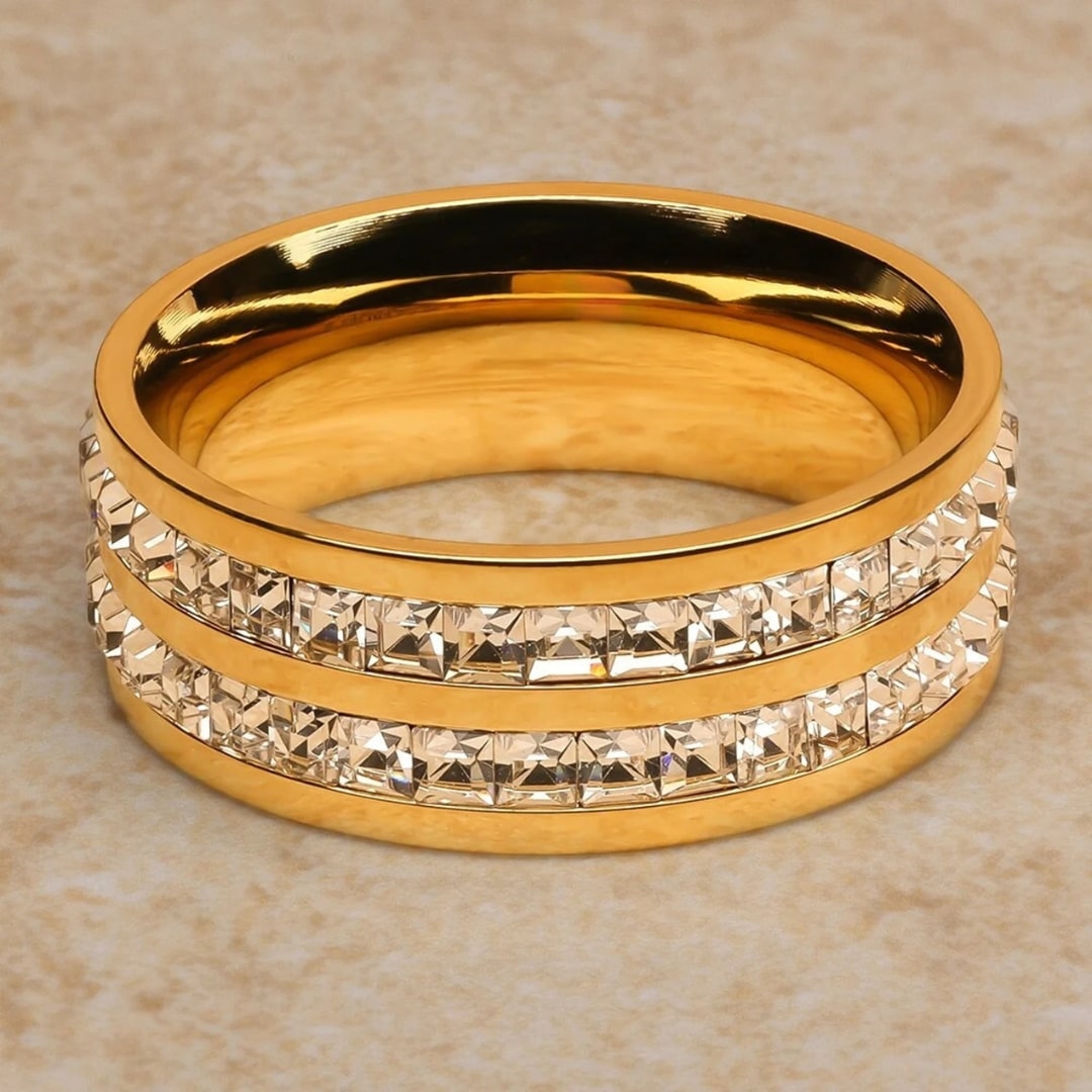 Layla Double Row Eternity Ring - Gold