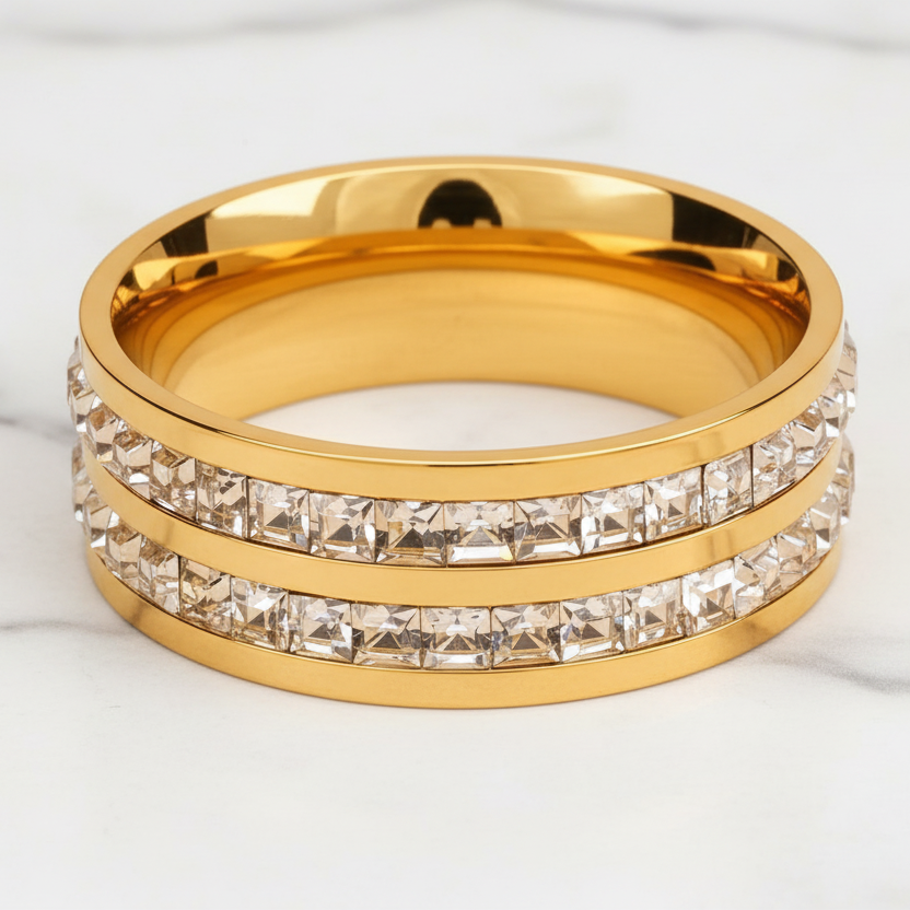 Layla Double Row Eternity Ring - Gold
