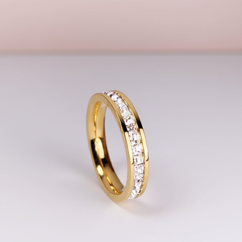 Layla Princess Cut Eternity Band - Gold