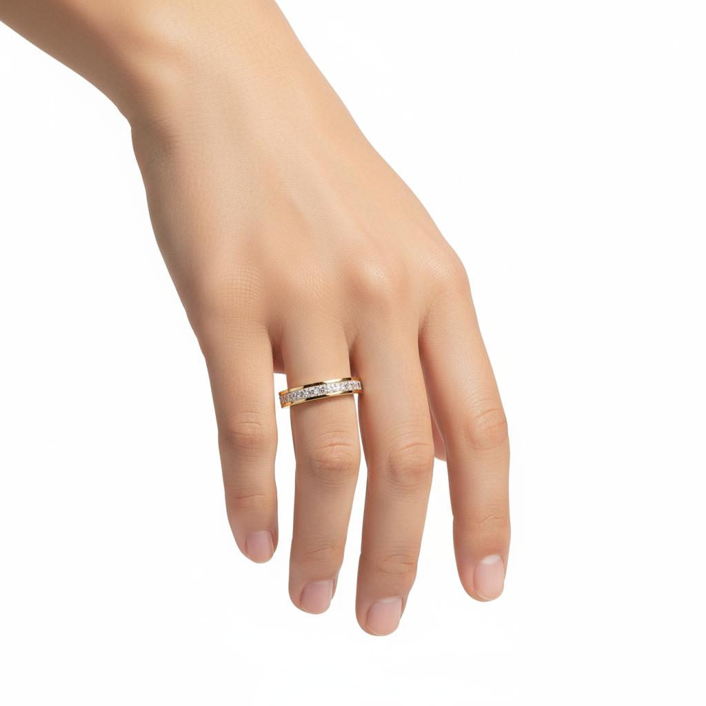 Layla Princess Cut Eternity Band - Gold
