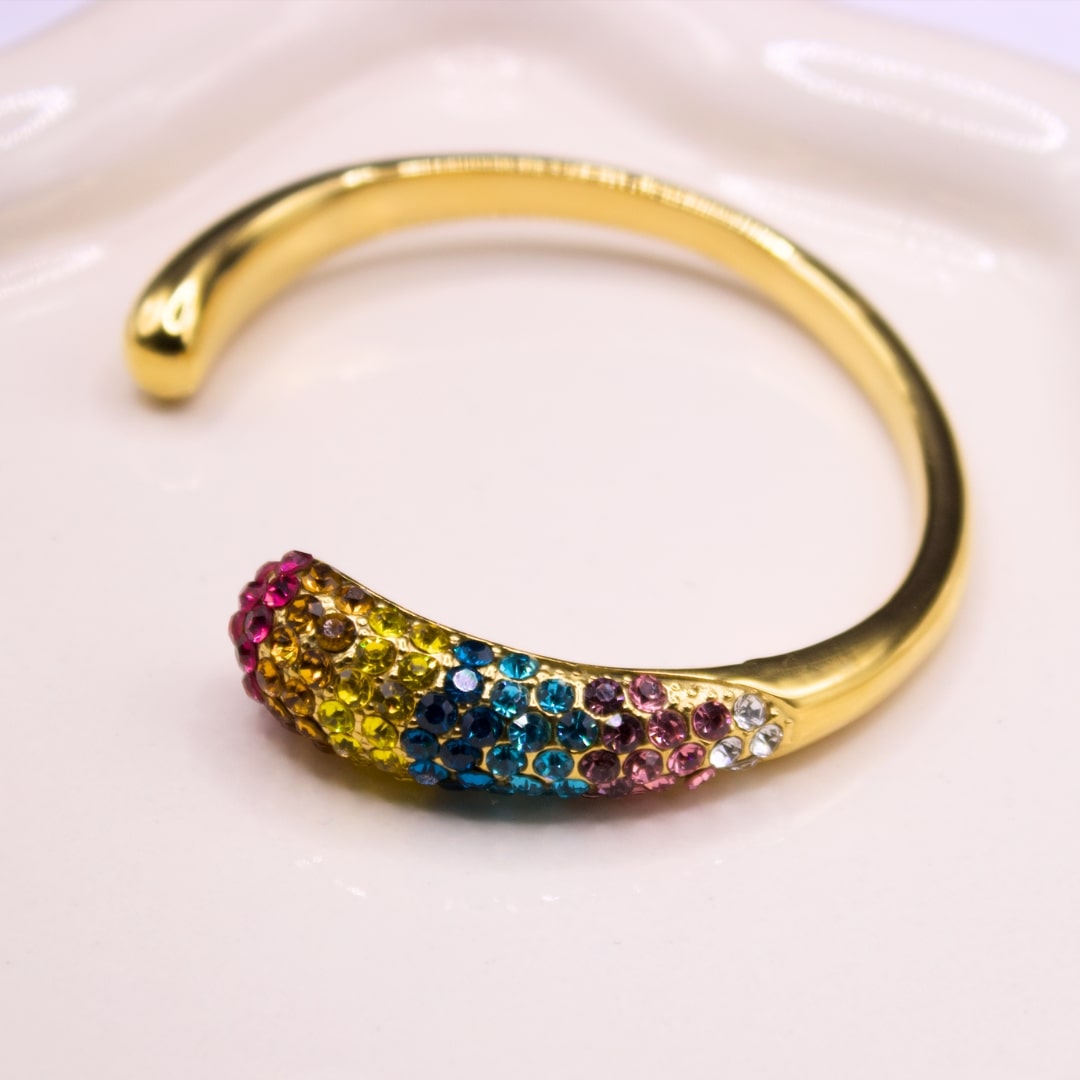 Talia Zircon Dome Bangle - Diyaana