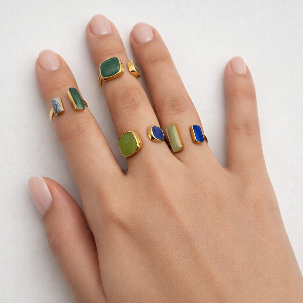Aurora Geometric Open Ring