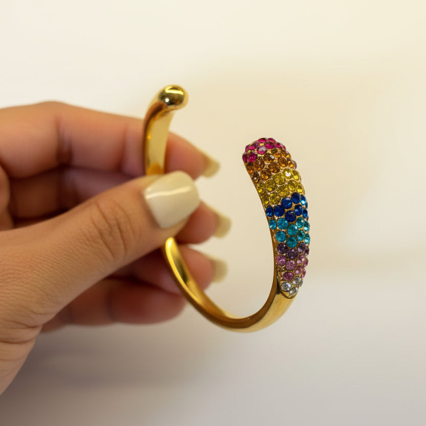Talia Zircon Dome Bangle - Diyaana