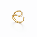 Gold open ring with white zircon stones