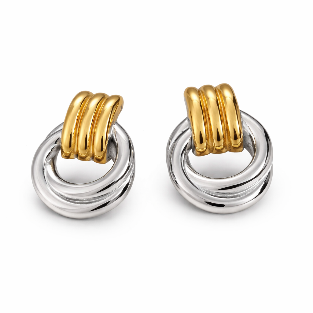 Aura Two Tone Knotted Stud