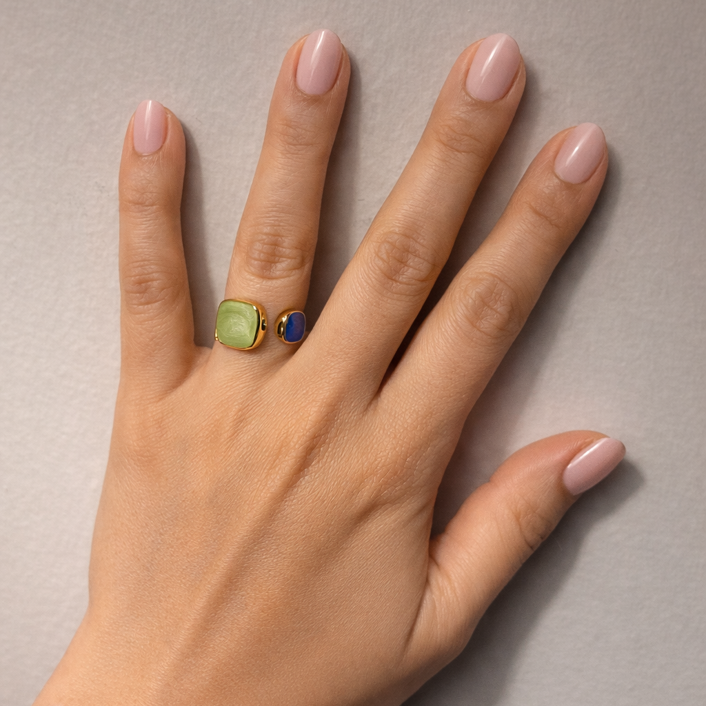 Aurora Geometric Open Ring