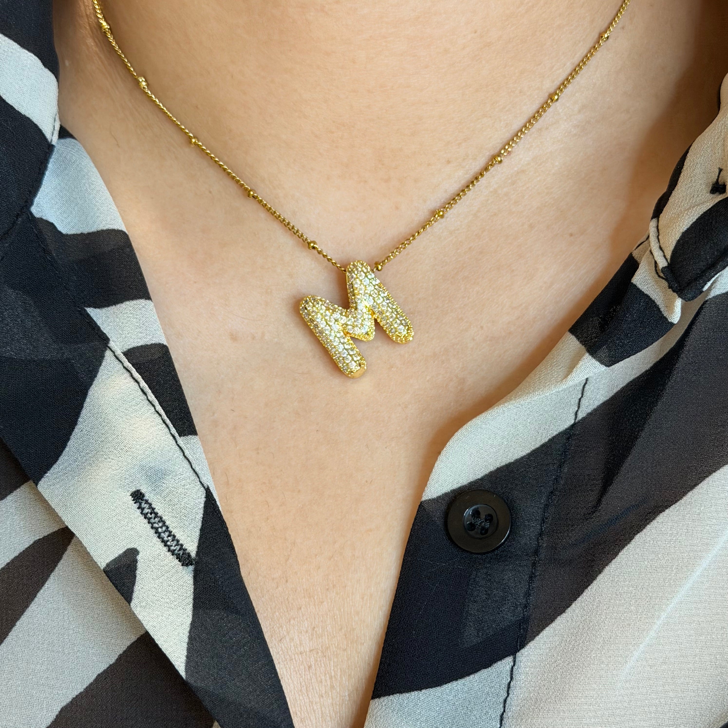 Layla Paved Initial Necklace