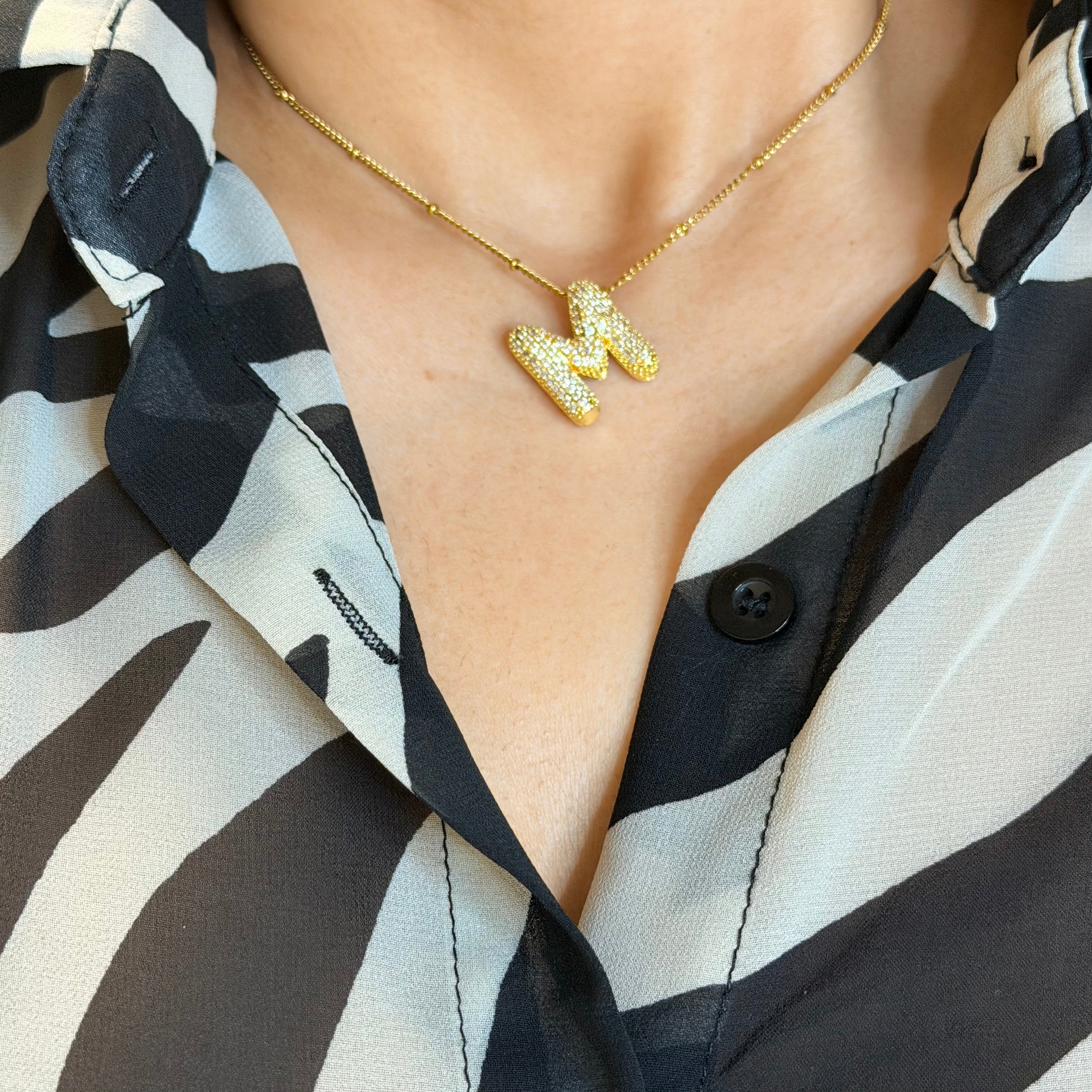 Layla Paved Initial Necklace