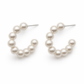 Aura Silver Pearl Hoop 6MM - Diyaana