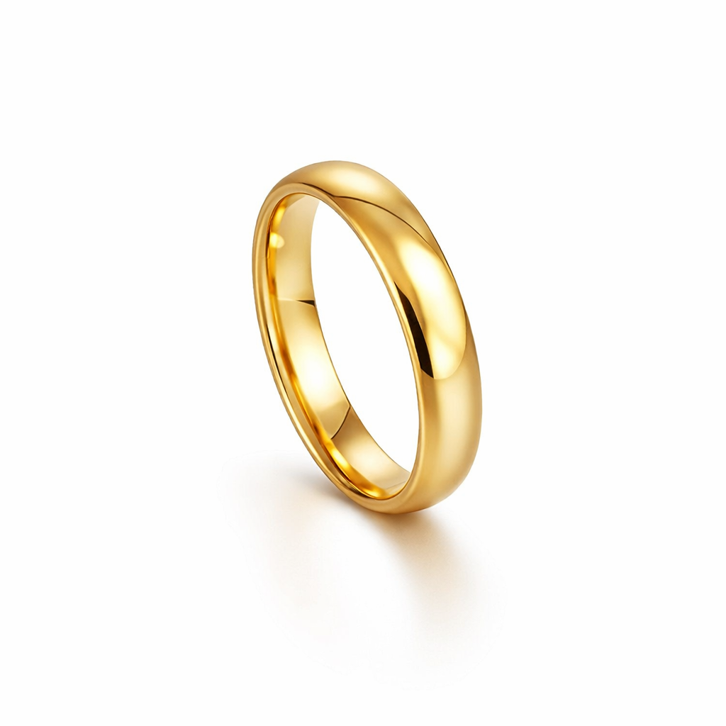 Gold ring on a white background