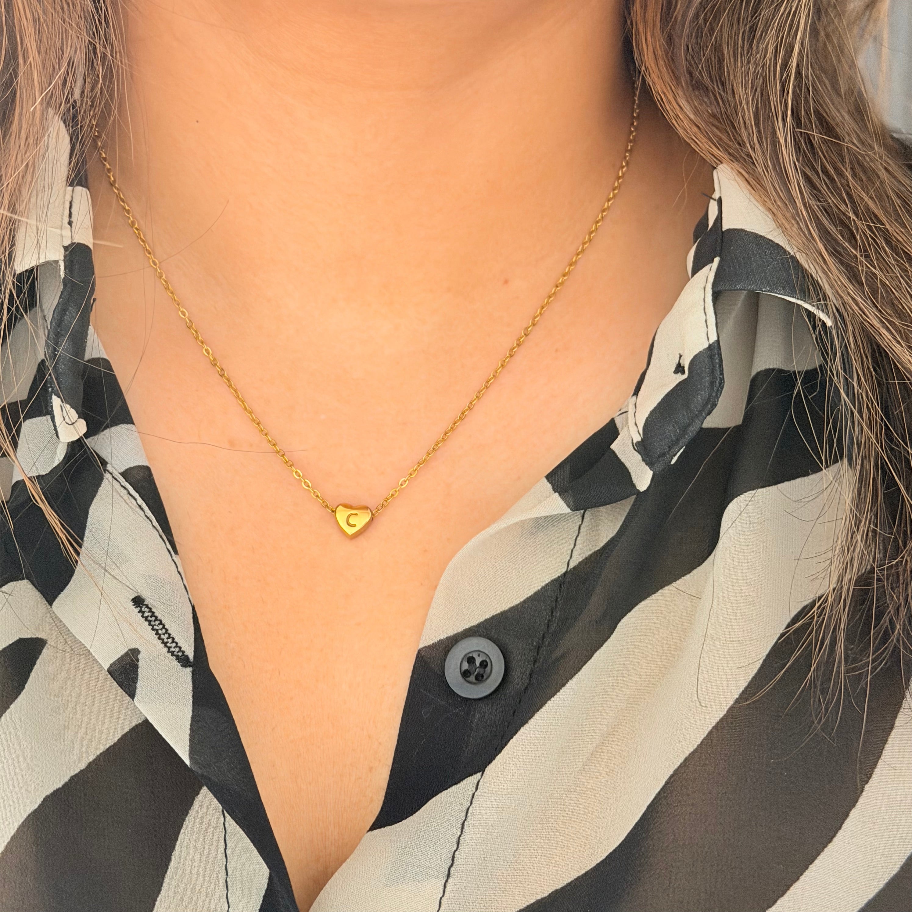 Layla Heart Initial Necklace