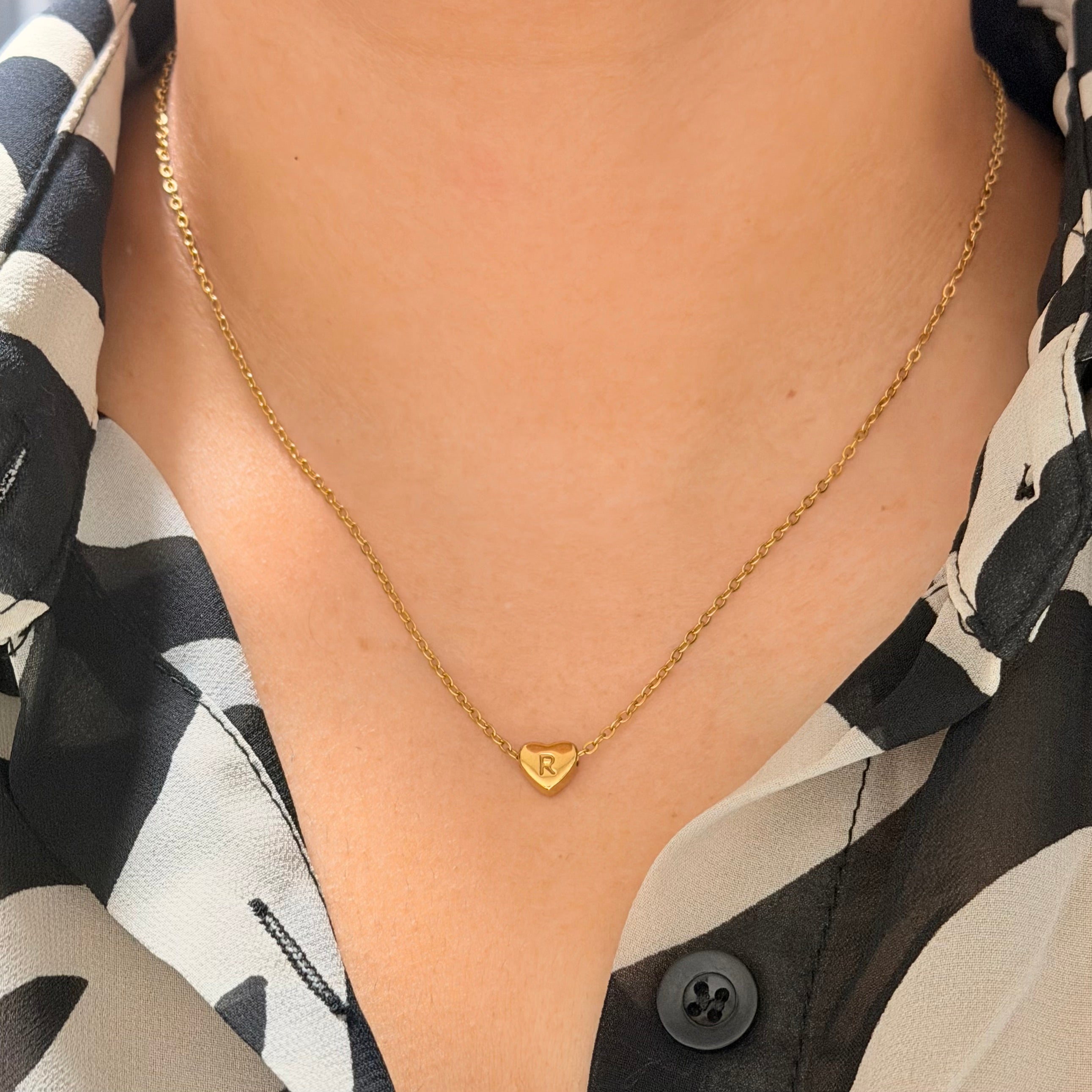 Layla Heart Initial Necklace