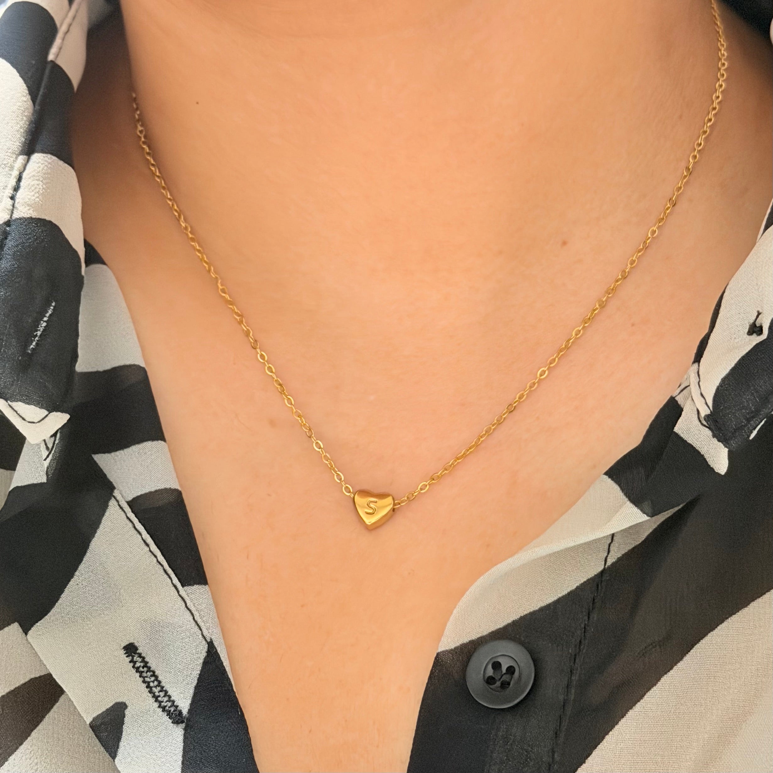 Layla Heart Initial Necklace