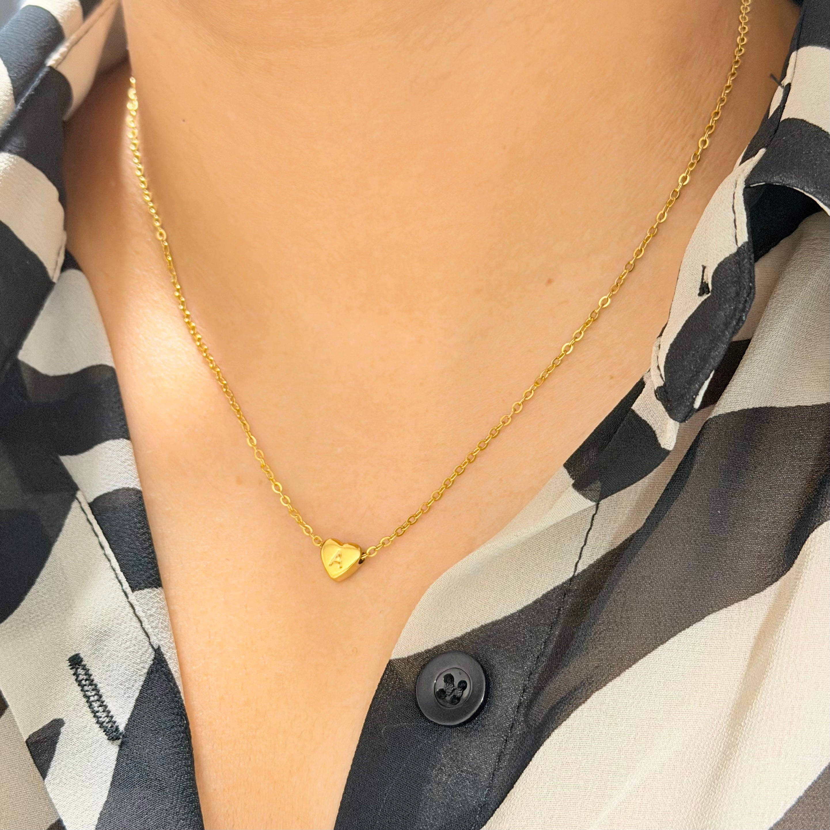 Layla Heart Initial Necklace