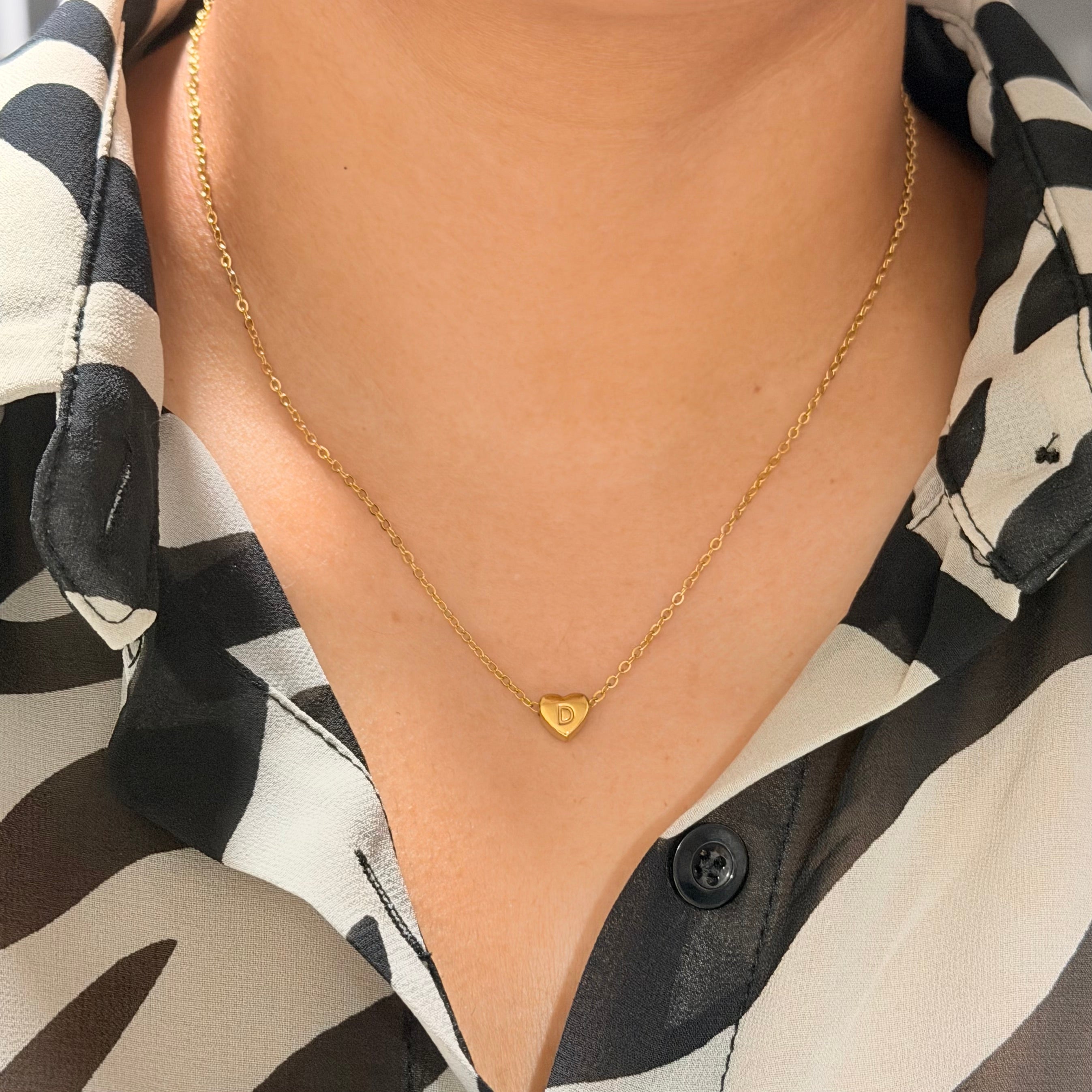 Layla Heart Initial Necklace