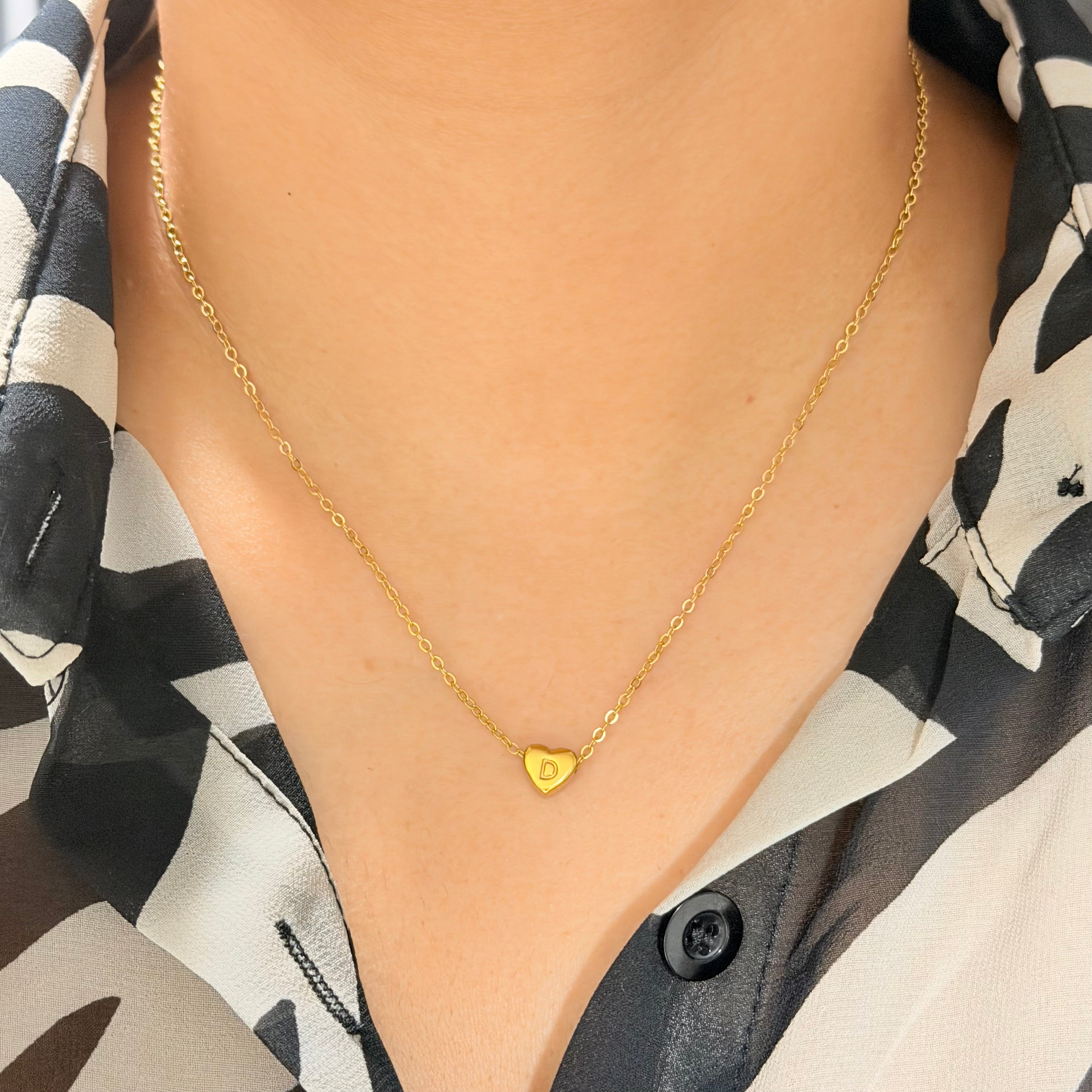 Layla Heart Initial Necklace
