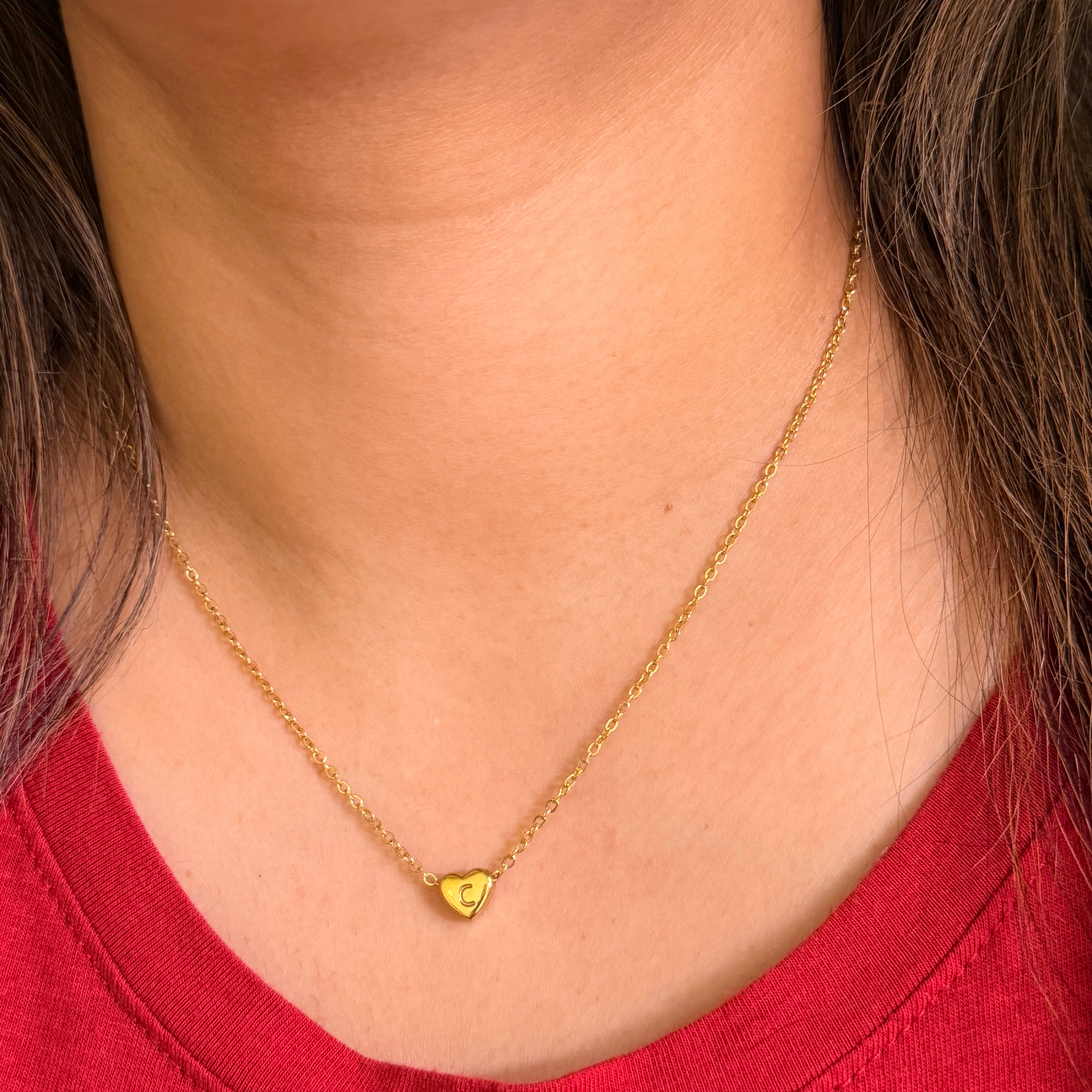 Layla Heart Initial Necklace