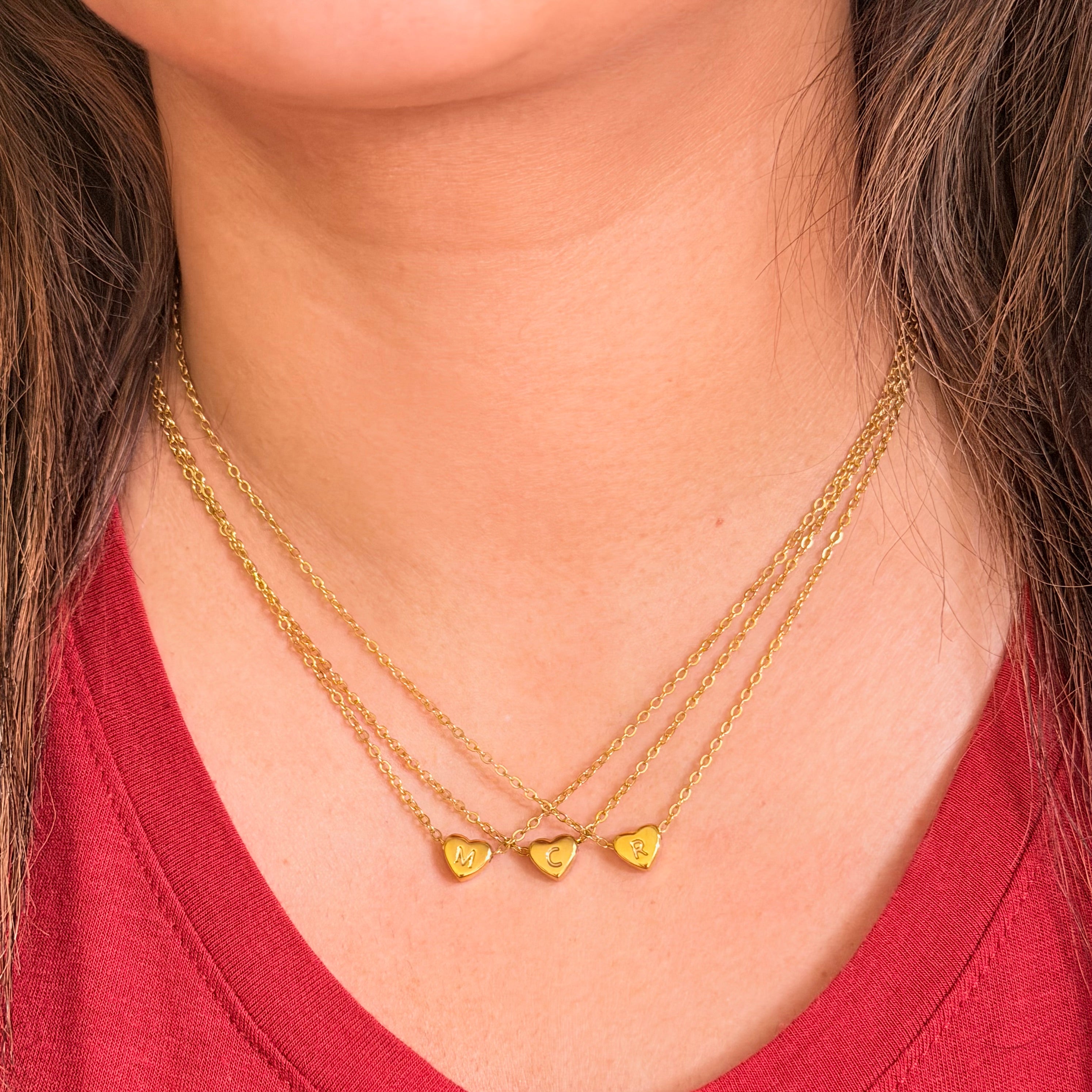 Layla Heart Initial Necklace