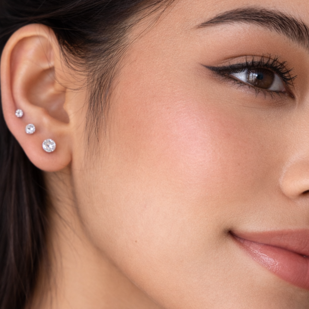 Aura Round Cut Solitaire Studs
