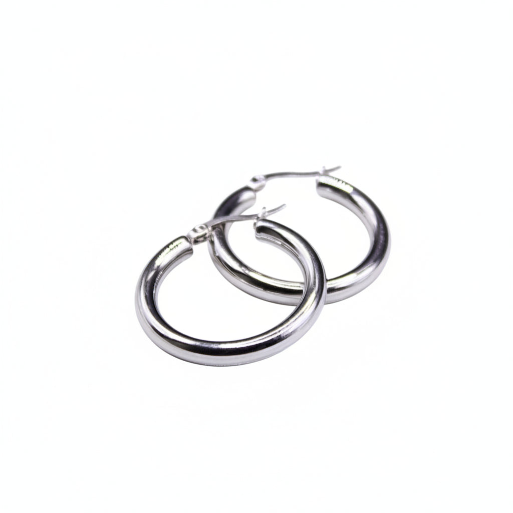 Talia 30MM Silver Hoop - Diyaana