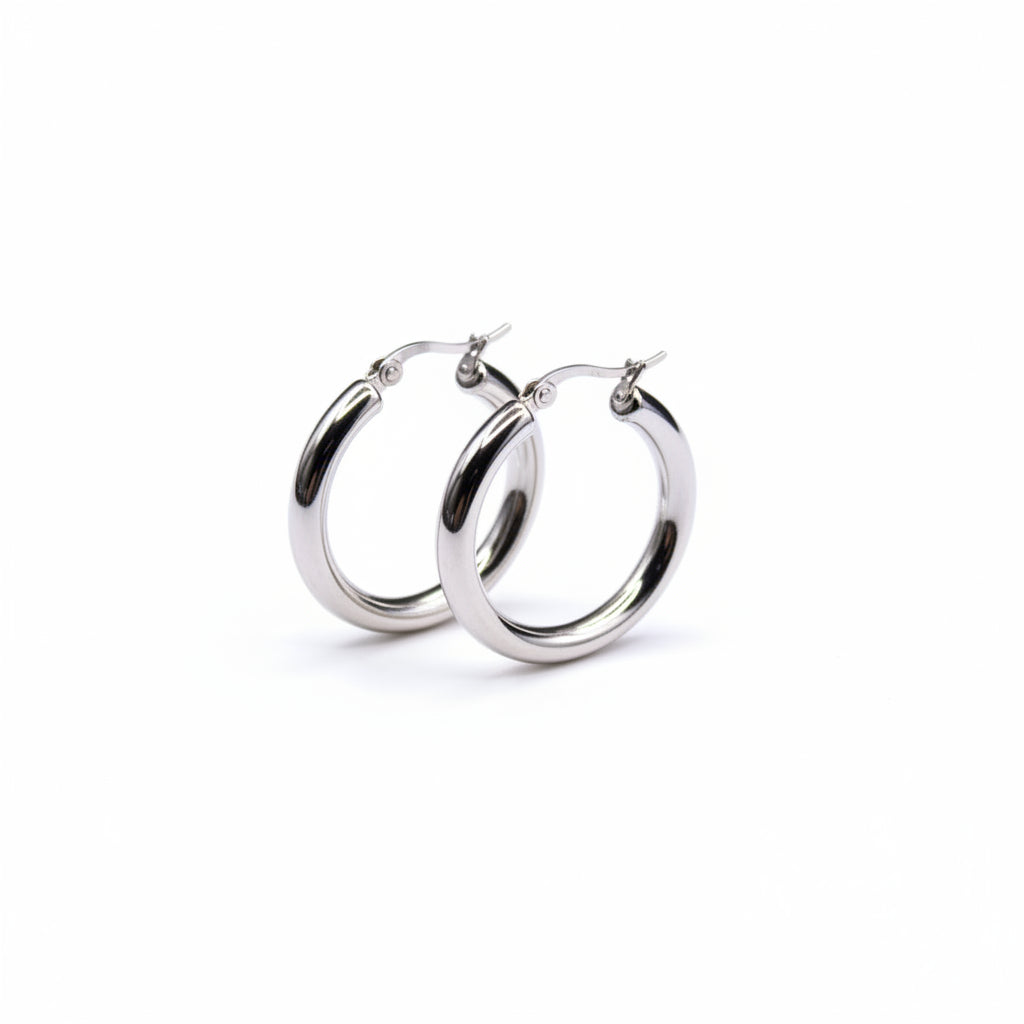 Talia 30MM Silver Hoop - Diyaana