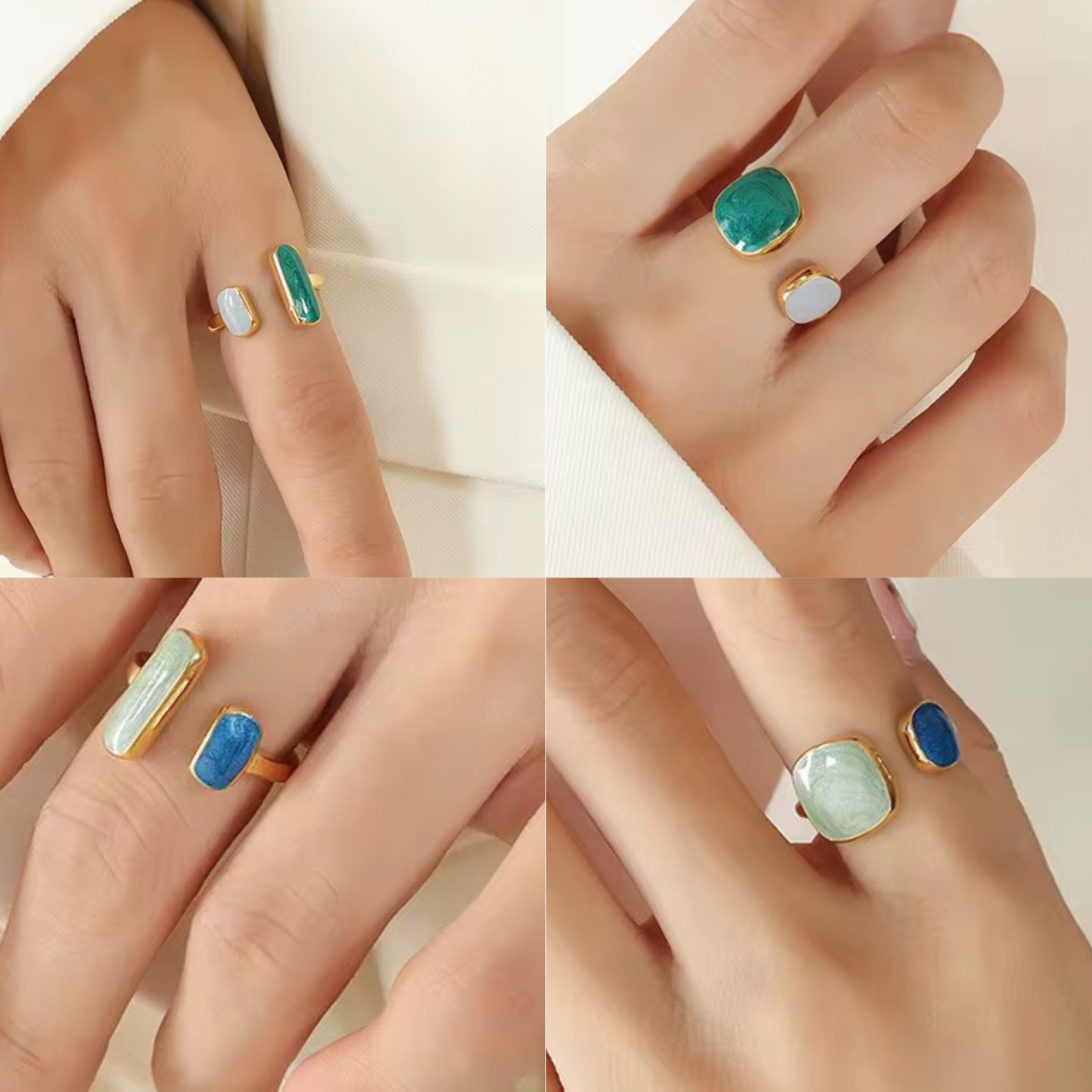 Aurora Geometric Open Ring